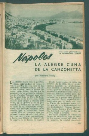 Nápoles, la alegre cuna de la canzonetta