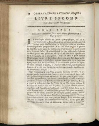 Livre Second. Des Observations de Latitude.