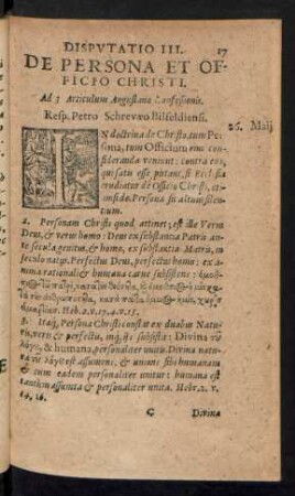Disputatio III. De Persona Et Officio Christi.