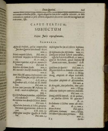Caput Tertium. Subjectum Hujus Juris repræsentans.