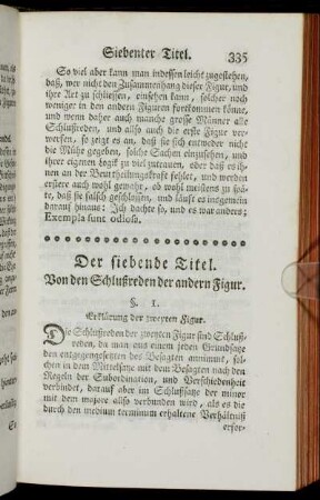 Der siebende Titel. Von den Schlußreden der andern Figur. - Der eilfte Titel. Von Disjunctivschlüssen.