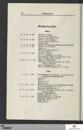 Gefechtskalender