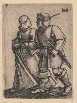 Ein nach links gehendes Paar, aus der Folge. Das Bauernfest