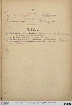 Stiche (Nr. 289- 292)
