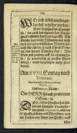 Am XVIII. Sontag nach Trinitatis.