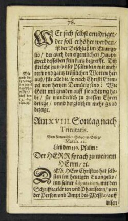 Am XVIII. Sontag nach Trinitatis.