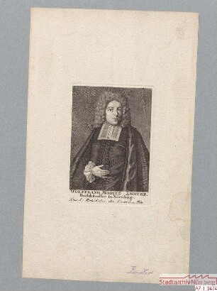 Wolfgang Moritz Endter, Buchhändler in Nürnberg. Geb. 1. März 1653, gest. 28. Februar 1723.