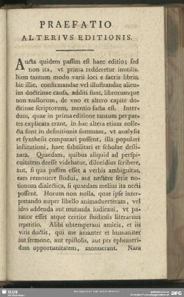 Praefatio Alterius Editionis