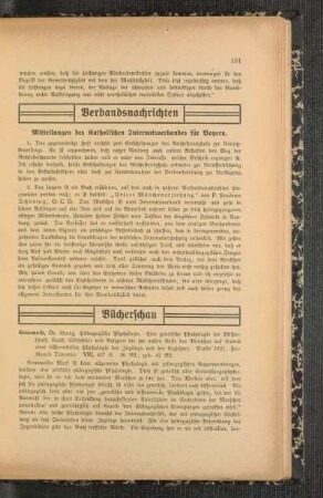 Mitteilungen des Katholischen Internatsverbandes für Bayern