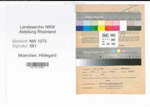 Entnazifizierung Hildegard Moerchen , geb. 21.07.1902 (Lehrerin)