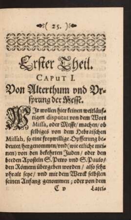 Caput I. Von Alterthum und Ursprung der Messe.