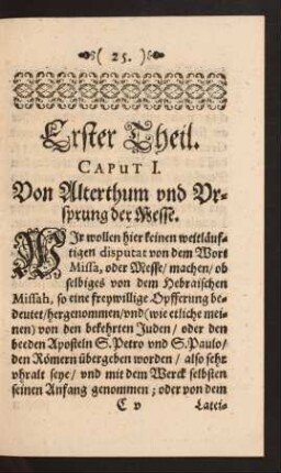 Caput I. Von Alterthum und Ursprung der Messe.