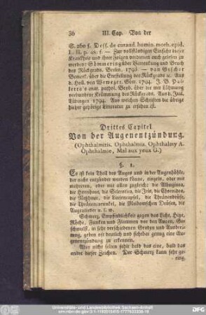 Drittes Capitel. Von der Augenentzündung.