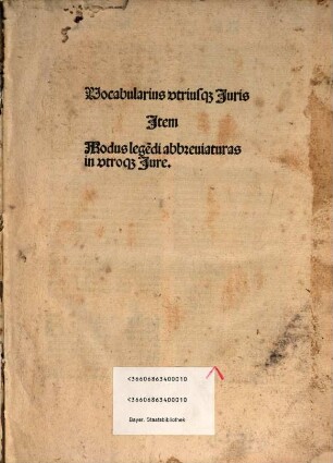 Vocabularius vtriusq[ue] Juris