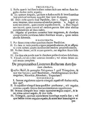 De proprietatibus Linearum Rectarum dum spatium claudunt.