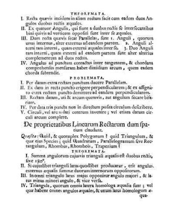 De proprietatibus Linearum Rectarum dum spatium claudunt.