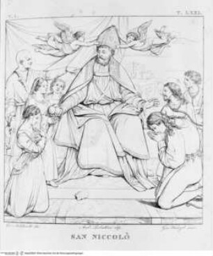 Real Museo Borbonico / descritto ed illustrato da Erasmo Pistolesi, Band 1., Der heilige Nikolaus (Taf. LXXI)
