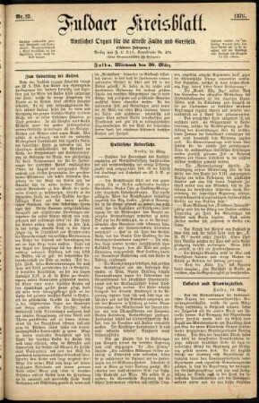 Ausgabe vom Mittwoch, den 20. März 1878.