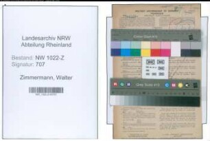 Entnazifizierung Walter Zimmermann , geb. 02.04.1903 (Bandwirker)