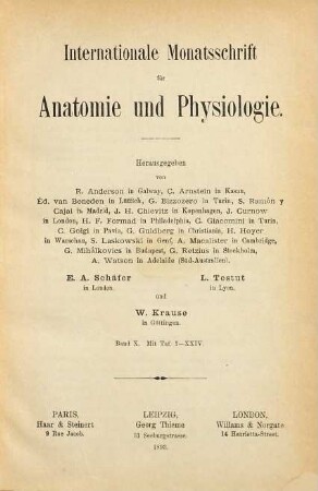 Internationale Monatsschrift für Anatomie und Physiologie. 10. 1893