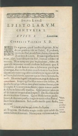 Iusti Lipsii Epistolarum Centuria I.