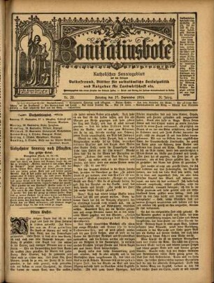 Ausgabe vom Sonntag, den 27. September 1914.