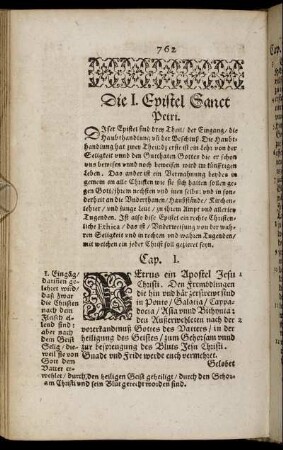 Die I. Epistel Sanct Petri.