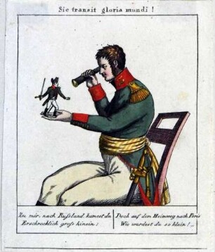 Napoleon-Karikatur: "Sic transit gloria mundi!"