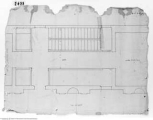 Rom, Vatikan, Cortile del Belvedere, Westliche Loggia, Grundriss der Treppe des oberen Hofes