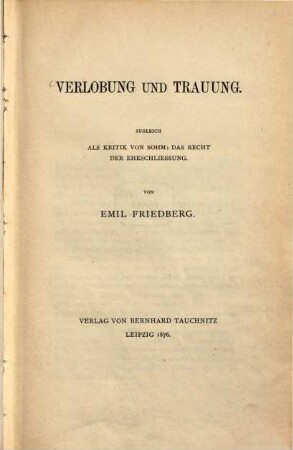 Verlobung und Trauung