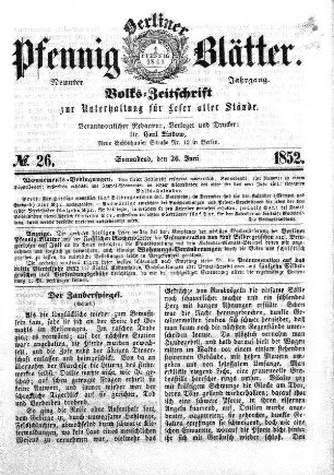 No. 26, Sonnabend, den 26. Juni