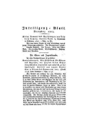 Intelligenz - Blatt December 1807