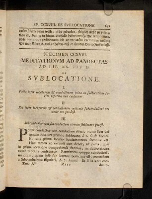 681-684, Sp. 218. De Sublocatione
