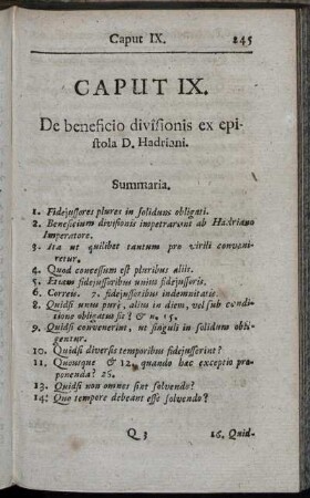Caput IX. De beneficio divisionis ex epistola D. Hadriani.
