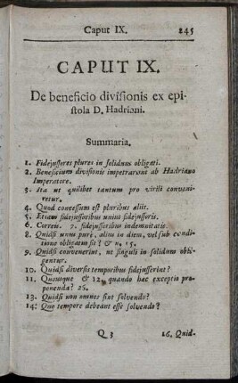 Caput IX. De beneficio divisionis ex epistola D. Hadriani.