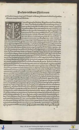 Praefatio in librum phisicorum.