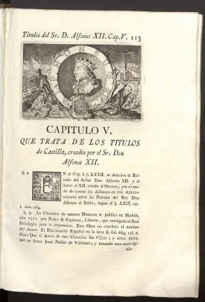 Capitulo V. Titulos del Sr. Don Alfonso XII.
