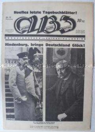 Illustrierte Wochenzeitung "Aktuelle Bilder-Zeitung" u.a. zur Wahl Hindenburgs zum Reichspräsidenten