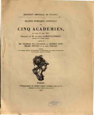 Séance publique annuelle des cinq académies. 1857