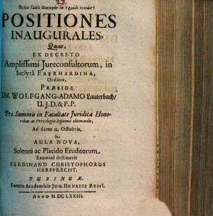 Positiones Inaugurales
