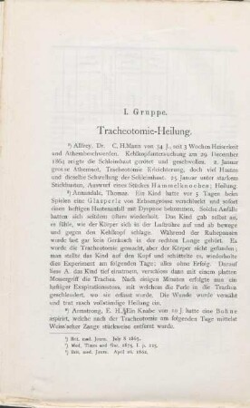 I. Gruppe. Tracheotomie-Heilung.