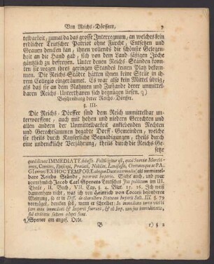 Beschreibung derer Reichs-Dörffer. §. III.