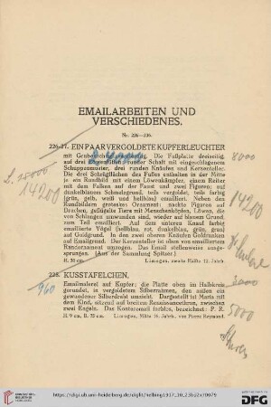 Emailarbeiten und Verschiedenes (Nr. 226-236)