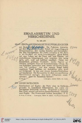 Emailarbeiten und Verschiedenes (Nr. 226-236)