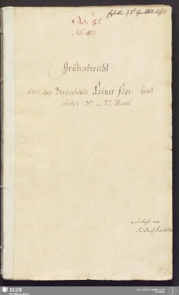 Grubenbericht über das Berggebäude Kröner Fdgr. sam̄t untre 3te - 7te Maas - 17.6394 4.