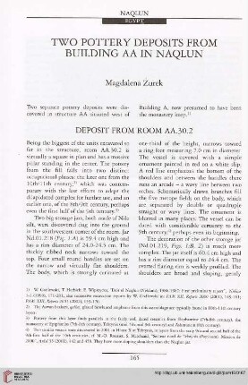 15: Two pottery deposits from building AA in Naqlun