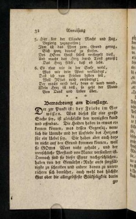 32-38, Betrachtung am Dienstage