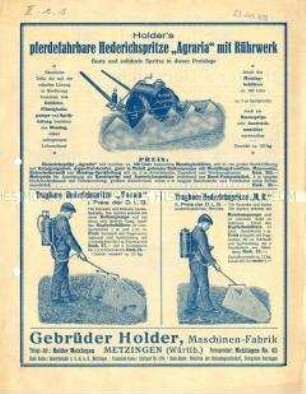 Tragbare und fahrbare Hederichspritze