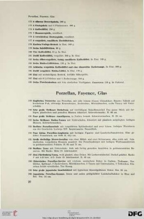 Porzellan, Fayence, Glas (Nr. 189-225)
