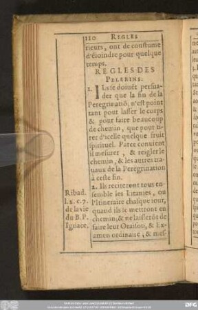 Regles Des Pelerins.